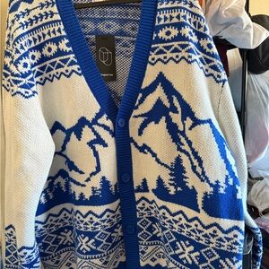 Blue and White Patterned Men's Sweater from Target store
